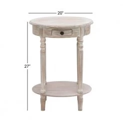 15 in. Light Brown Oval Wood 1 Drawer and 1 Shelf End Table by Litton Lane -Outlet Litton Lane Store light brown litton lane end side tables 96290 76 1000