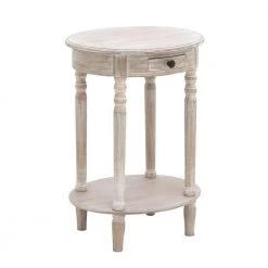 15 in. Light Brown Oval Wood 1 Drawer and 1 Shelf End Table by Litton Lane -Outlet Litton Lane Store light brown litton lane end side tables 96290 c3 1000
