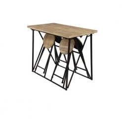 44 in. Light Brown Rectangle Metal Industrial Dining Table by Litton Lane -Outlet Litton Lane Store light brown litton lane kitchen dining tables 43668 1f 1000