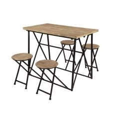 44 in. Light Brown Rectangle Metal Industrial Dining Table by Litton Lane -Outlet Litton Lane Store light brown litton lane kitchen dining tables 43668 4f 1000