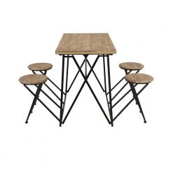 44 in. Light Brown Rectangle Metal Industrial Dining Table by Litton Lane -Outlet Litton Lane Store light brown litton lane kitchen dining tables 43668 c3 1000