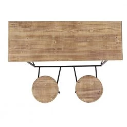 44 in. Light Brown Rectangle Metal Industrial Dining Table by Litton Lane -Outlet Litton Lane Store light brown litton lane kitchen dining tables 43668 fa 1000