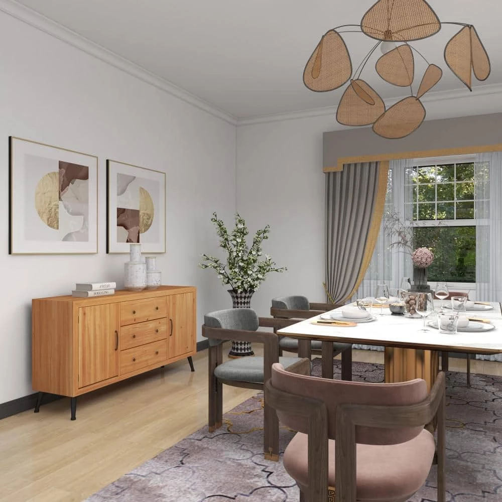 Light Brown Wood Modern Buffet with 6-Drawers by Litton Lane 5 Light Brown Wood Modern Buffet with 6-Drawers by Litton Lane - Image 3