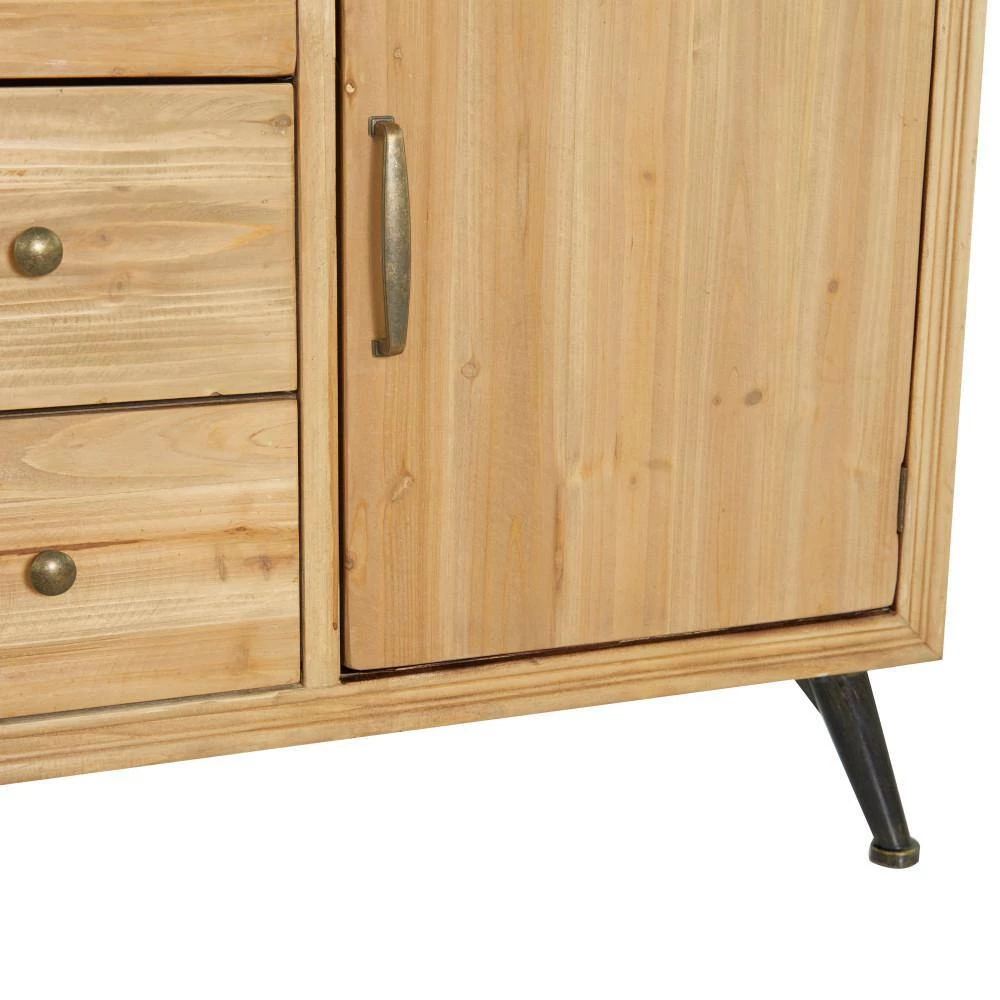 Light Brown Wood Modern Buffet with 6-Drawers by Litton Lane 9 Light Brown Wood Modern Buffet with 6-Drawers by Litton Lane - Image 7