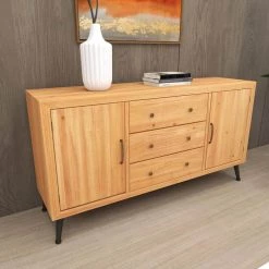 Light Brown Wood Modern Buffet with 6-Drawers by Litton Lane 18 Light Brown Wood Modern Buffet with 6-Drawers by Litton Lane -Outlet Litton Lane Store light brown litton lane sideboards buffet tables 90663 66 1000