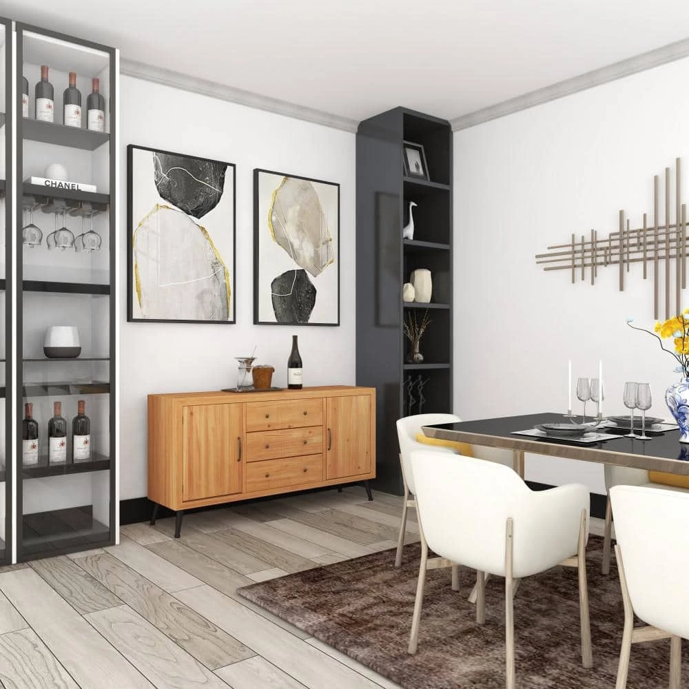 Light Brown Wood Modern Buffet with 6-Drawers by Litton Lane 14 Light Brown Wood Modern Buffet with 6-Drawers by Litton Lane - Image 12