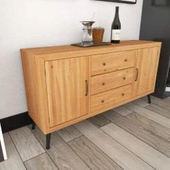 Light Brown Wood Modern Buffet with 6-Drawers by Litton Lane 24 Light Brown Wood Modern Buffet with 6-Drawers by Litton Lane -Outlet Litton Lane Store light brown litton lane sideboards buffet tables 90663 fa 1000