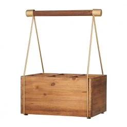 6-Bottle Brown Modern Farmhouse Metal Standing Wine Rack by Litton Lane