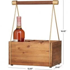 6-Bottle Brown Modern Farmhouse Metal Standing Wine Rack by Litton Lane -Outlet Litton Lane Store light brown litton lane wine racks 041292 76 1000