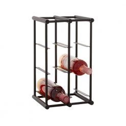 6 Bottle Black Industrial Metal Wine Rack by Litton Lane