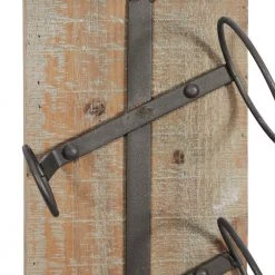 4 Bottle Brown Wood Wine Holder by Litton Lane -Outlet Litton Lane Store litton lane wine racks 22630 fa 1000