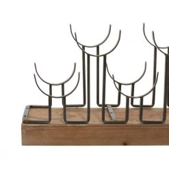 7 Bottle Brown Metal Wine Holder by Litton Lane -Outlet Litton Lane Store litton lane wine racks 22644 44 1000