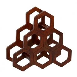 6 Bottle Brown Wood Wine Rack by Litton Lane -Outlet Litton Lane Store litton lane wine racks 28824 1f 1000