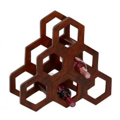 6 Bottle Brown Wood Wine Rack by Litton Lane