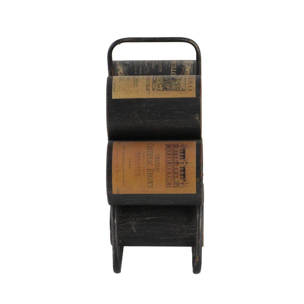 6 Bottle Black Metal Wine Holder by Litton Lane 8 6 Bottle Black Metal Wine Holder by Litton Lane - Image 6