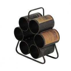 6 Bottle Black Metal Wine Holder by Litton Lane 17 6 Bottle Black Metal Wine Holder by Litton Lane -Outlet Litton Lane Store litton lane wine racks 34885 fa 1000