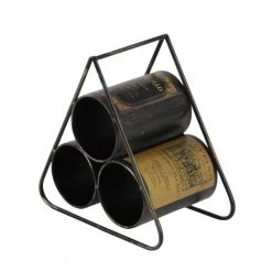 3 Bottle Black Wood Wine Holder by Litton Lane -Outlet Litton Lane Store litton lane wine racks 34925 4f 1000