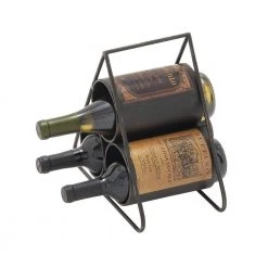 3 Bottle Black Wood Wine Holder by Litton Lane