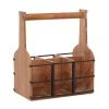 6 Bottle Brown Farmhouse Wood Wine Rack by Litton Lane -Outlet Litton Lane Store litton lane wine racks 39721 64 1000