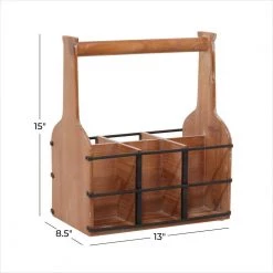 6 Bottle Brown Farmhouse Wood Wine Rack by Litton Lane 12 6 Bottle Brown Farmhouse Wood Wine Rack by Litton Lane -Outlet Litton Lane Store litton lane wine racks 39721 76 1000