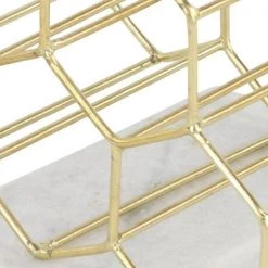6 Bottle Gold Marble Wine Holder by Litton Lane -Outlet Litton Lane Store litton lane wine racks 46734 44 1000