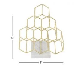 6 Bottle Gold Marble Wine Holder by Litton Lane -Outlet Litton Lane Store litton lane wine racks 46734 76 1000
