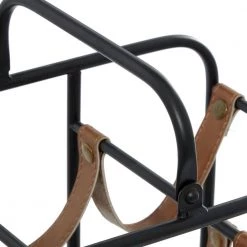 6-Bottle Black Contemporary Metal Wine Rack by Litton Lane -Outlet Litton Lane Store litton lane wine racks 53341 1f 1000