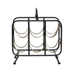6-Bottle Black Contemporary Metal Wine Rack by Litton Lane