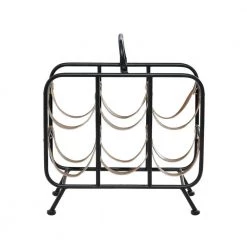 6-Bottle Black Contemporary Metal Wine Rack by Litton Lane -Outlet Litton Lane Store litton lane wine racks 53341 66 1000