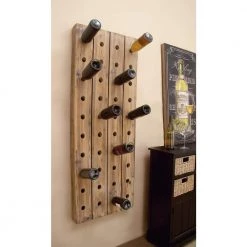 40 Hole for Bottles Rectangle Brown Wall Wine Rack by Litton Lane -Outlet Litton Lane Store litton lane wine racks 55409 31 1000