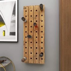 40 Hole for Bottles Rectangle Brown Wall Wine Rack by Litton Lane -Outlet Litton Lane Store litton lane wine racks 55409 44 1000