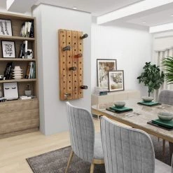 40 Hole for Bottles Rectangle Brown Wall Wine Rack by Litton Lane -Outlet Litton Lane Store litton lane wine racks 55409 76 1000