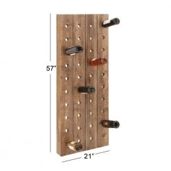 40 Hole for Bottles Rectangle Brown Wall Wine Rack by Litton Lane -Outlet Litton Lane Store litton lane wine racks 55409 c3 1000