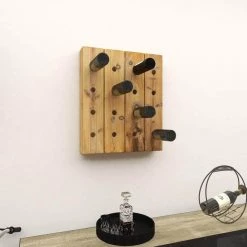 16 Bottle Brown Wood Wine Holder by Litton Lane -Outlet Litton Lane Store litton lane wine racks 55414 44 1000