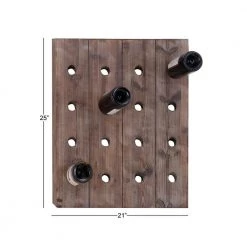 16 Bottle Brown Wood Wine Holder by Litton Lane -Outlet Litton Lane Store litton lane wine racks 55414 c3 1000