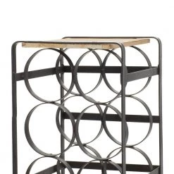 6 Bottle Black Metal Wine Holder by Litton Lane -Outlet Litton Lane Store litton lane wine racks 56173 1f 1000