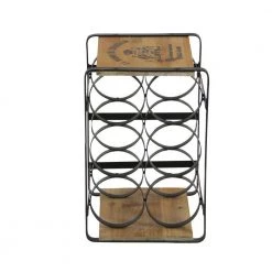 6 Bottle Black Metal Wine Holder by Litton Lane -Outlet Litton Lane Store litton lane wine racks 56173 40 1000