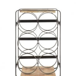6 Bottle Black Metal Wine Holder by Litton Lane -Outlet Litton Lane Store litton lane wine racks 56173 44 1000