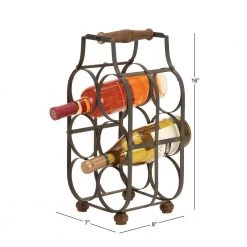 6 Bottle Black Metal Wine Holder by Litton Lane -Outlet Litton Lane Store litton lane wine racks 63342 1f 1000