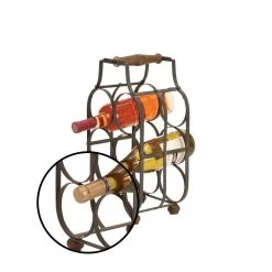 6 Bottle Black Metal Wine Holder by Litton Lane -Outlet Litton Lane Store litton lane wine racks 63342 4f 1000