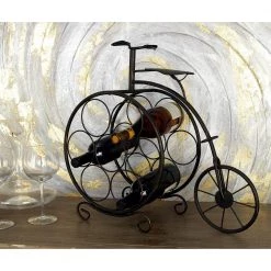 7 Bottle Brass Metal Wine Holder by Litton Lane -Outlet Litton Lane Store litton lane wine racks 65883 31 1000