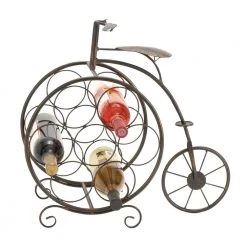 7 Bottle Brass Metal Wine Holder by Litton Lane