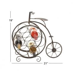 7 Bottle Brass Metal Wine Holder by Litton Lane -Outlet Litton Lane Store litton lane wine racks 65883 76 1000