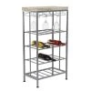 20-Bottle Gray 4-Tier Wine Shelf with Stemware Rack by Litton Lane -Outlet Litton Lane Store litton lane wine racks 74848 64 1000