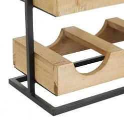 6-Bottle Brown Farmhouse Wood Wine Holder by Litton Lane -Outlet Litton Lane Store litton lane wine racks 77897 44 1000