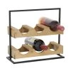 6-Bottle Brown Farmhouse Wood Wine Holder by Litton Lane -Outlet Litton Lane Store litton lane wine racks 77897 64 1000