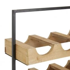 6-Bottle Brown Farmhouse Wood Wine Holder by Litton Lane -Outlet Litton Lane Store litton lane wine racks 77897 fa 1000