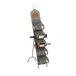 5-Bottle Grey Contemporary Metal Standing Wine Rack by Litton Lane