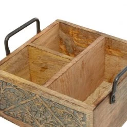 4 Bottle Brown Mango Wood Wine Holder by Litton Lane -Outlet Litton Lane Store litton lane wine racks 78293 44 1000