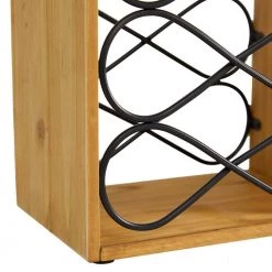 6 Bottle Brown Wood Wine Holder by Litton Lane -Outlet Litton Lane Store litton lane wine racks 89291 1f 1000